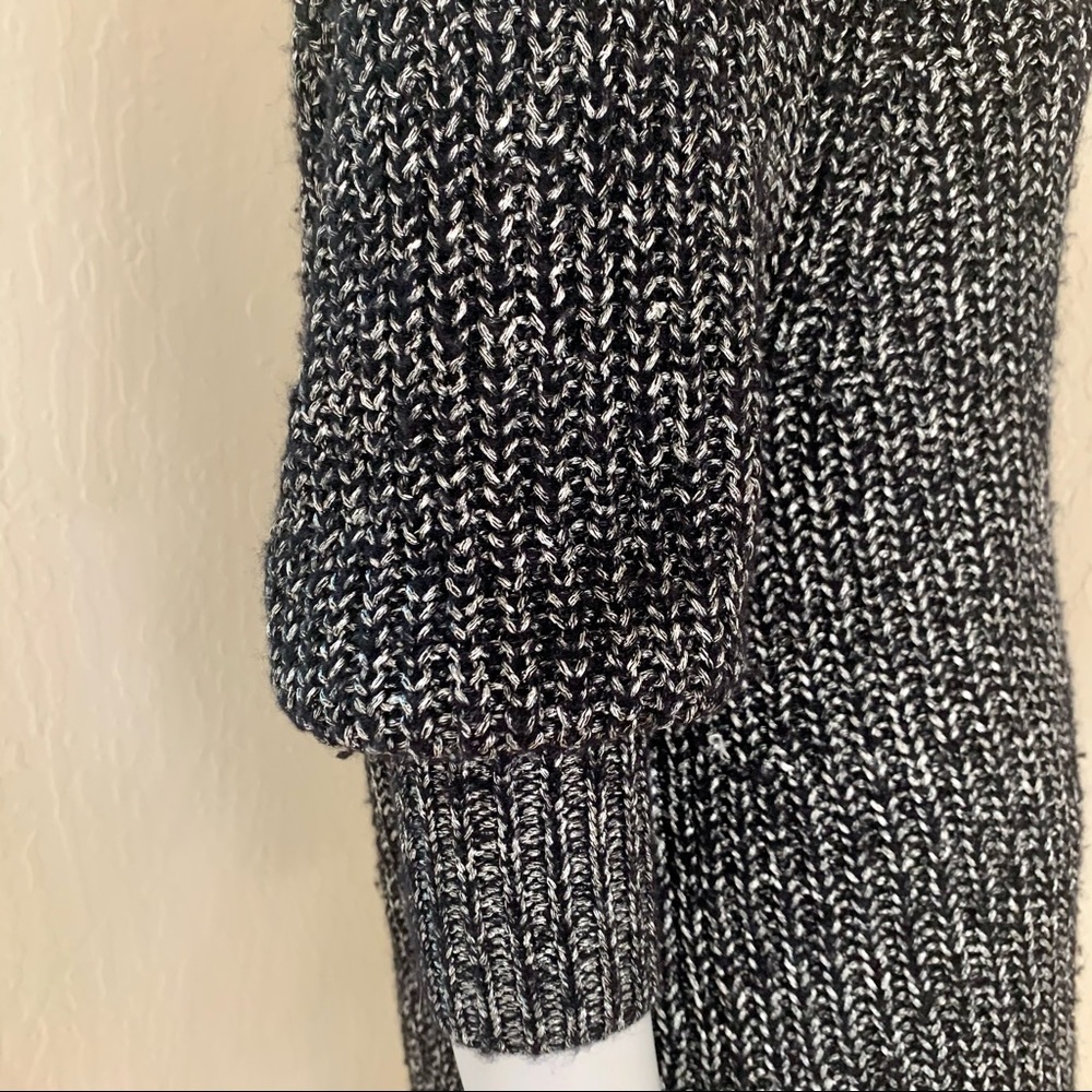 ALICE + OLIVIA Scoop Neck Sweater Black & Silver Metallic Alpaca Wool Knit M - Picture 8 of 15
